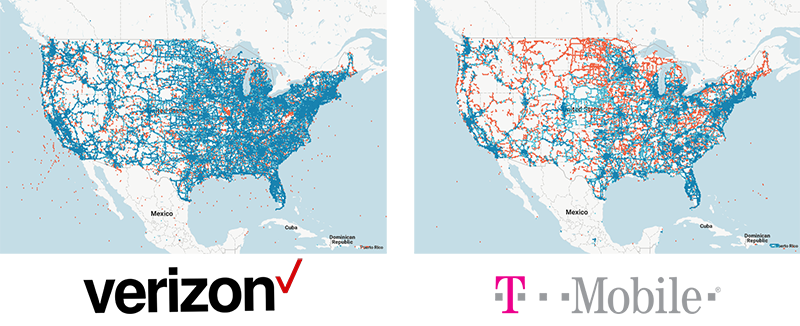 Cell Service Comparison Chart