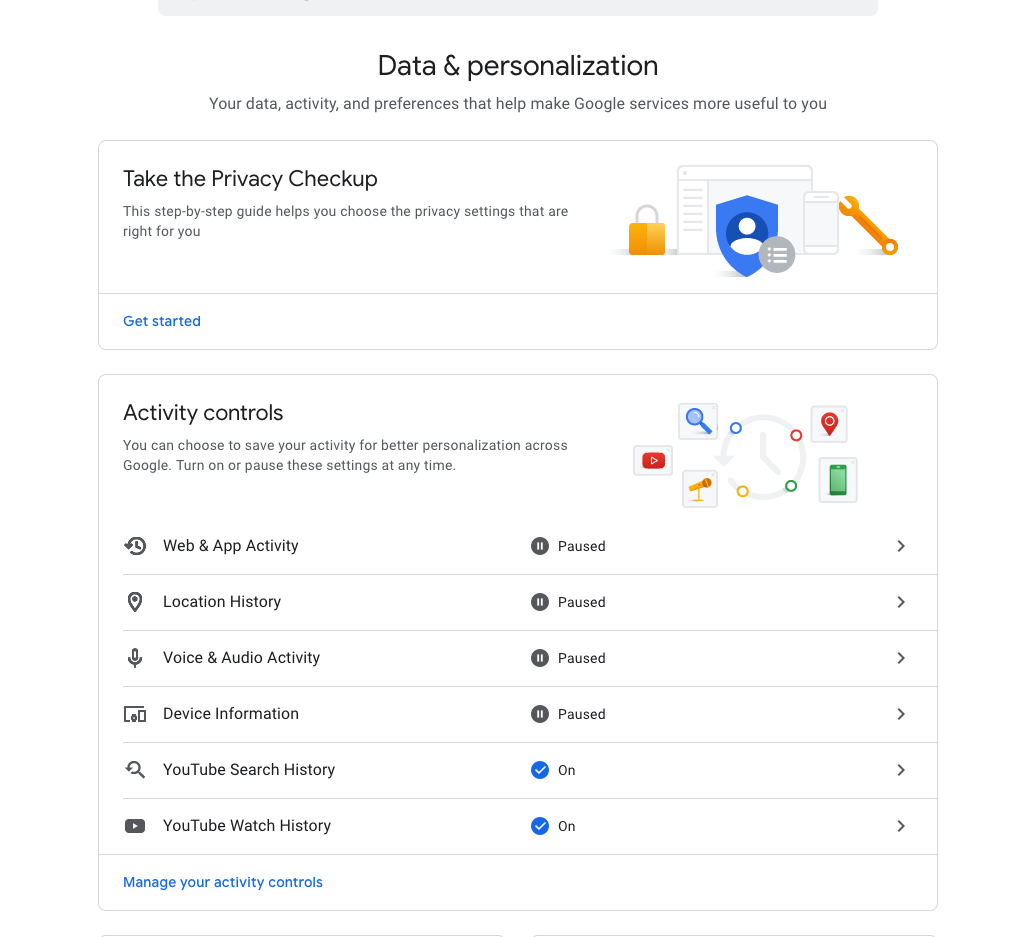 Google data and personalization